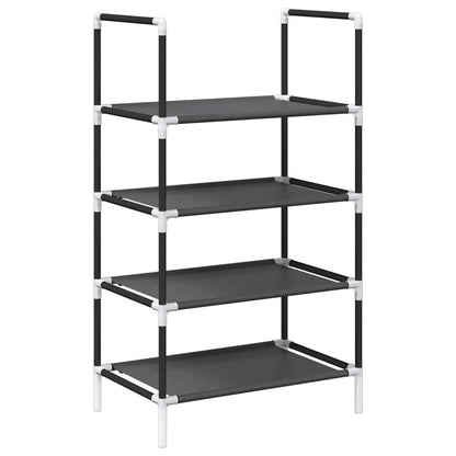 Shoe Rack 4-Tier Black 44x28x77 cm Non-woven Fabric