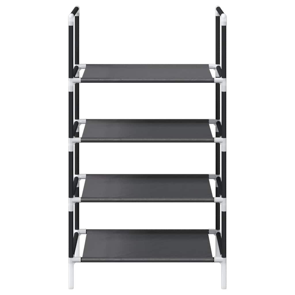 Shoe Rack 4-Tier Black 44x28x77 cm Non-woven Fabric