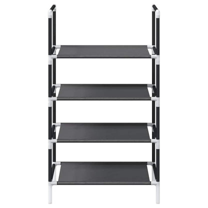 Shoe Rack 4-Tier Black 44x28x77 cm Non-woven Fabric