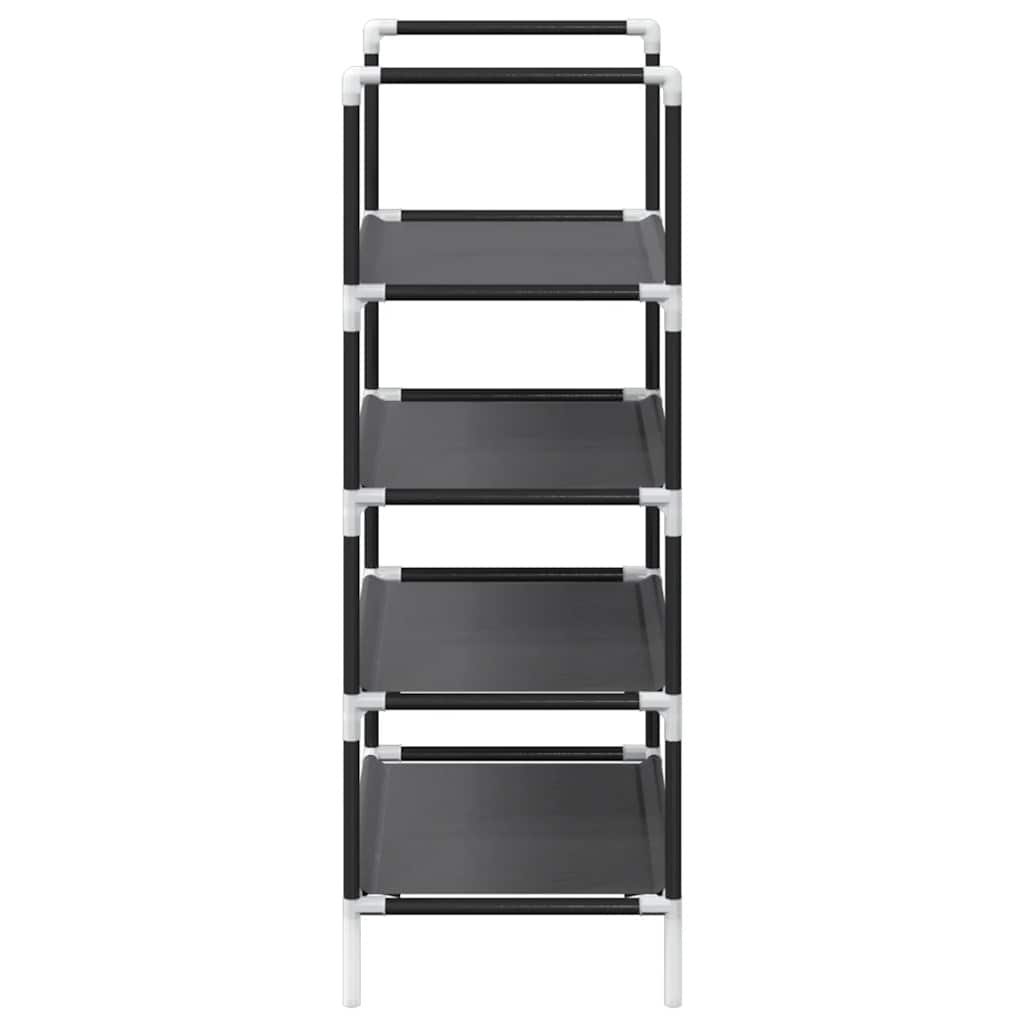 Shoe Rack 4-Tier Black 44x28x77 cm Non-woven Fabric