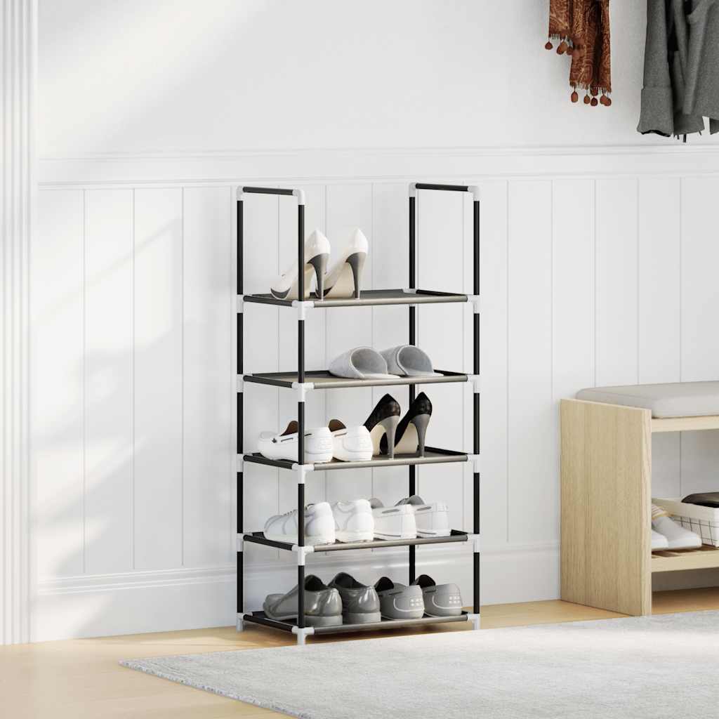 Shoe Rack 5-Tier Black 44x28x94 cm Non-woven Fabric