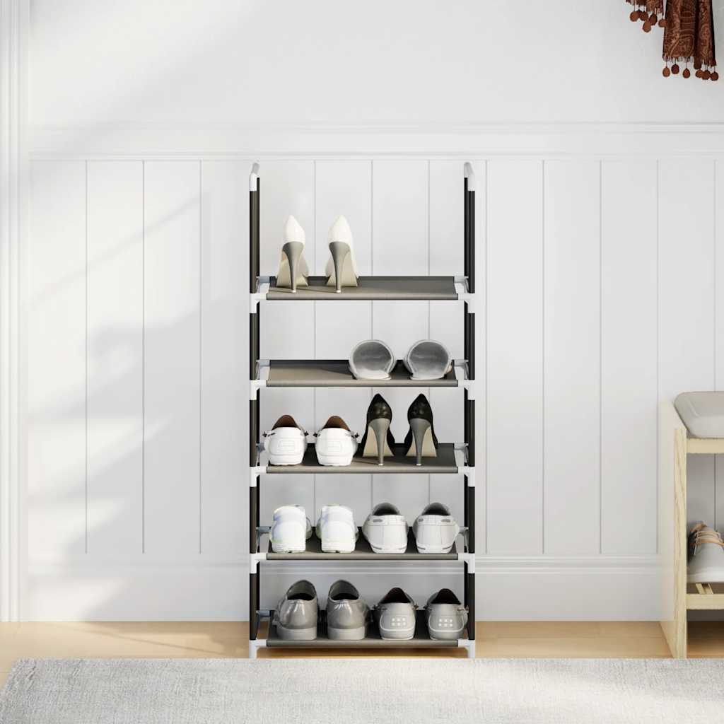 Shoe Rack 5-Tier Black 44x28x94 cm Non-woven Fabric