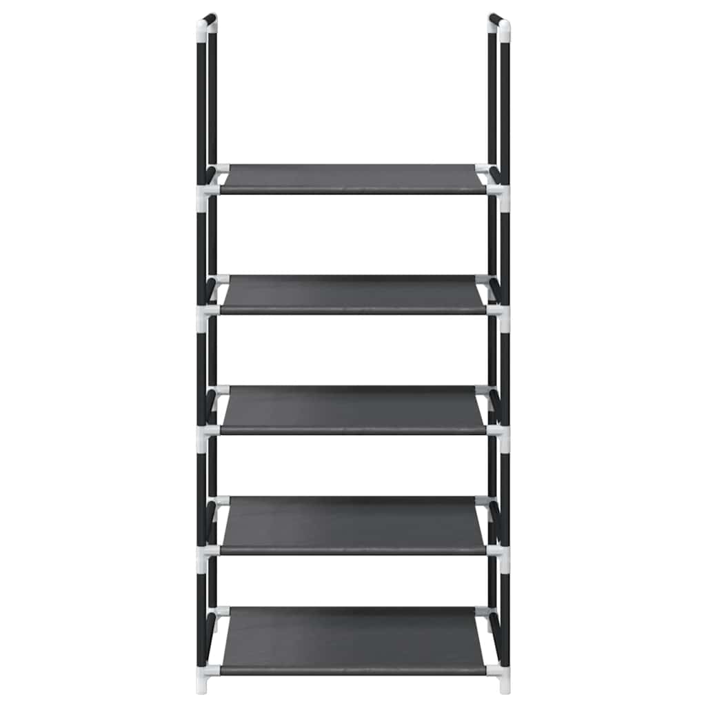 Shoe Rack 5-Tier Black 44x28x94 cm Non-woven Fabric