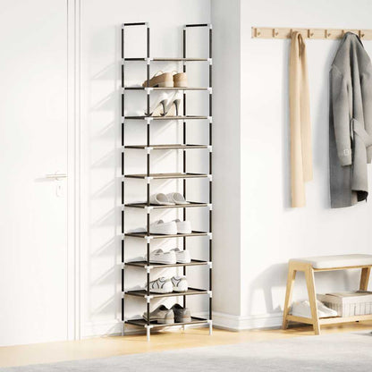 Shoe Rack 10-Tier Black 44x28x180 cm Non-woven Fabric