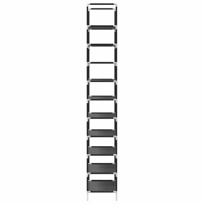 Shoe Rack 10-Tier Black 44x28x180 cm Non-woven Fabric