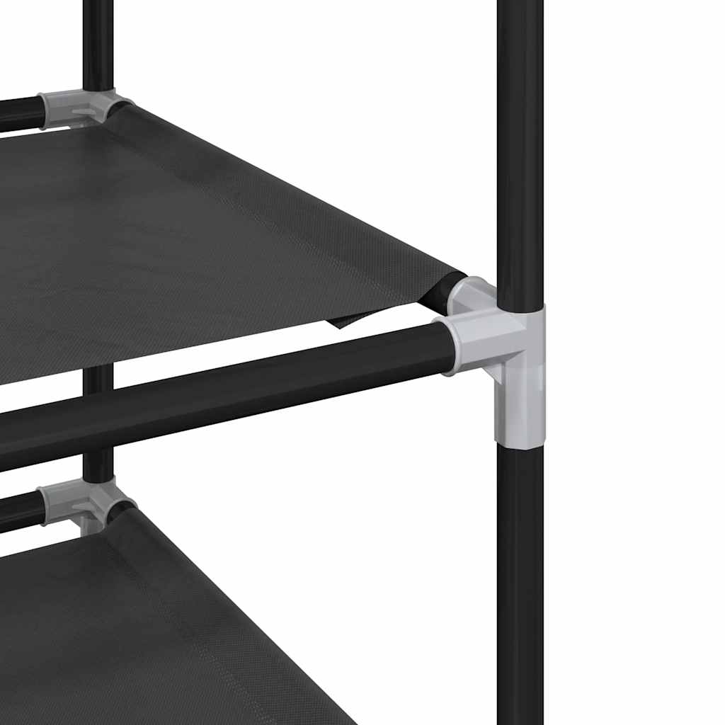 Shoe Rack 10-Tier Black 44x28x180 cm Non-woven Fabric