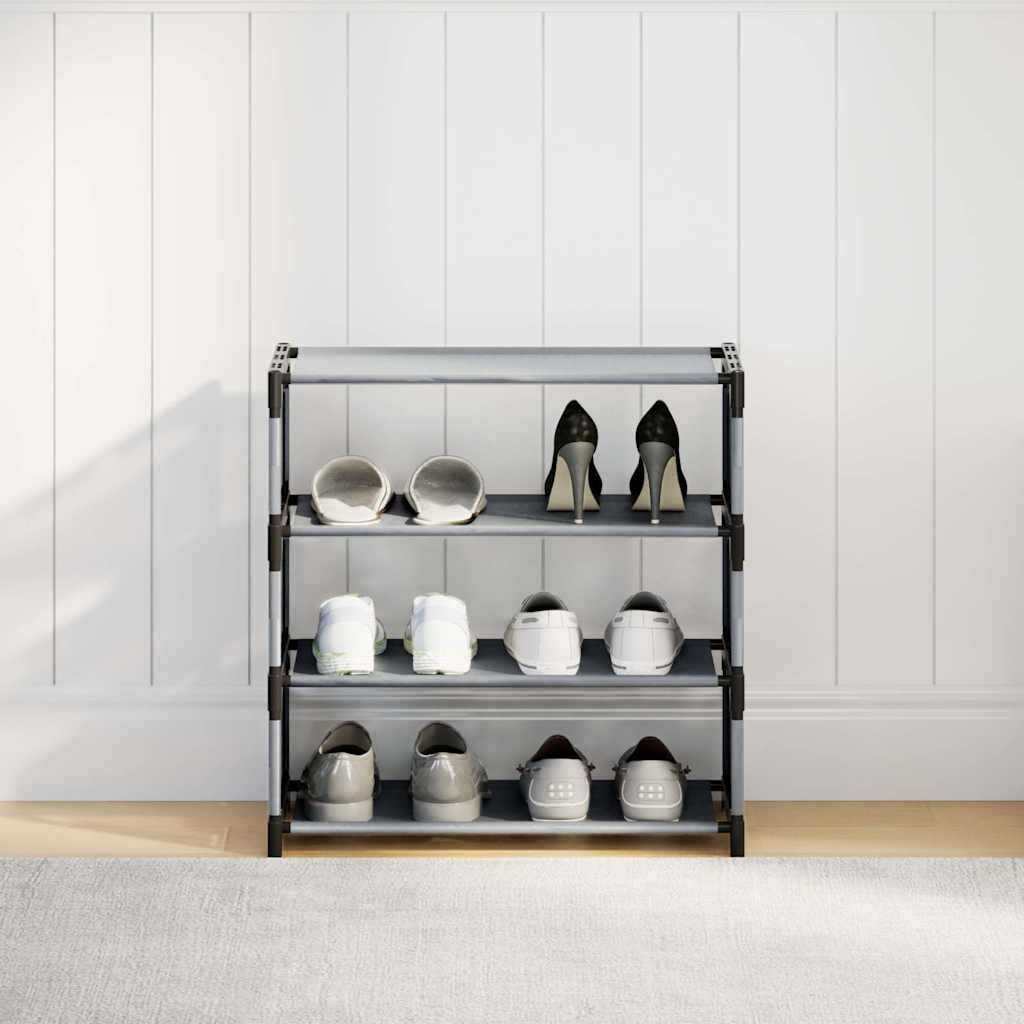 Shoe Rack 4-Tier Grey 54x28x55 cm Non-woven Fabric