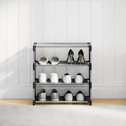 Shoe Rack 4-Tier Grey 54x28x55 cm Non-woven Fabric