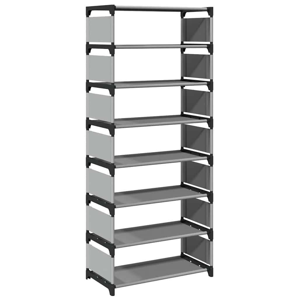 Shoe Rack 8-Tier Grey 54x28x124 cm Non-woven Fabric