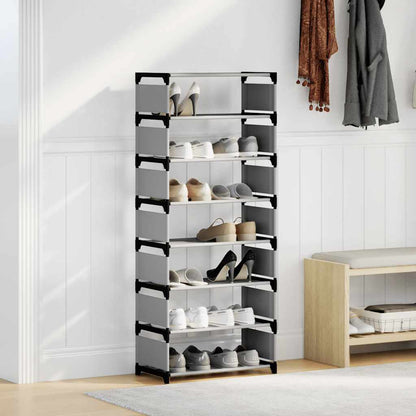 Shoe Rack 8-Tier Grey 54x28x124 cm Non-woven Fabric
