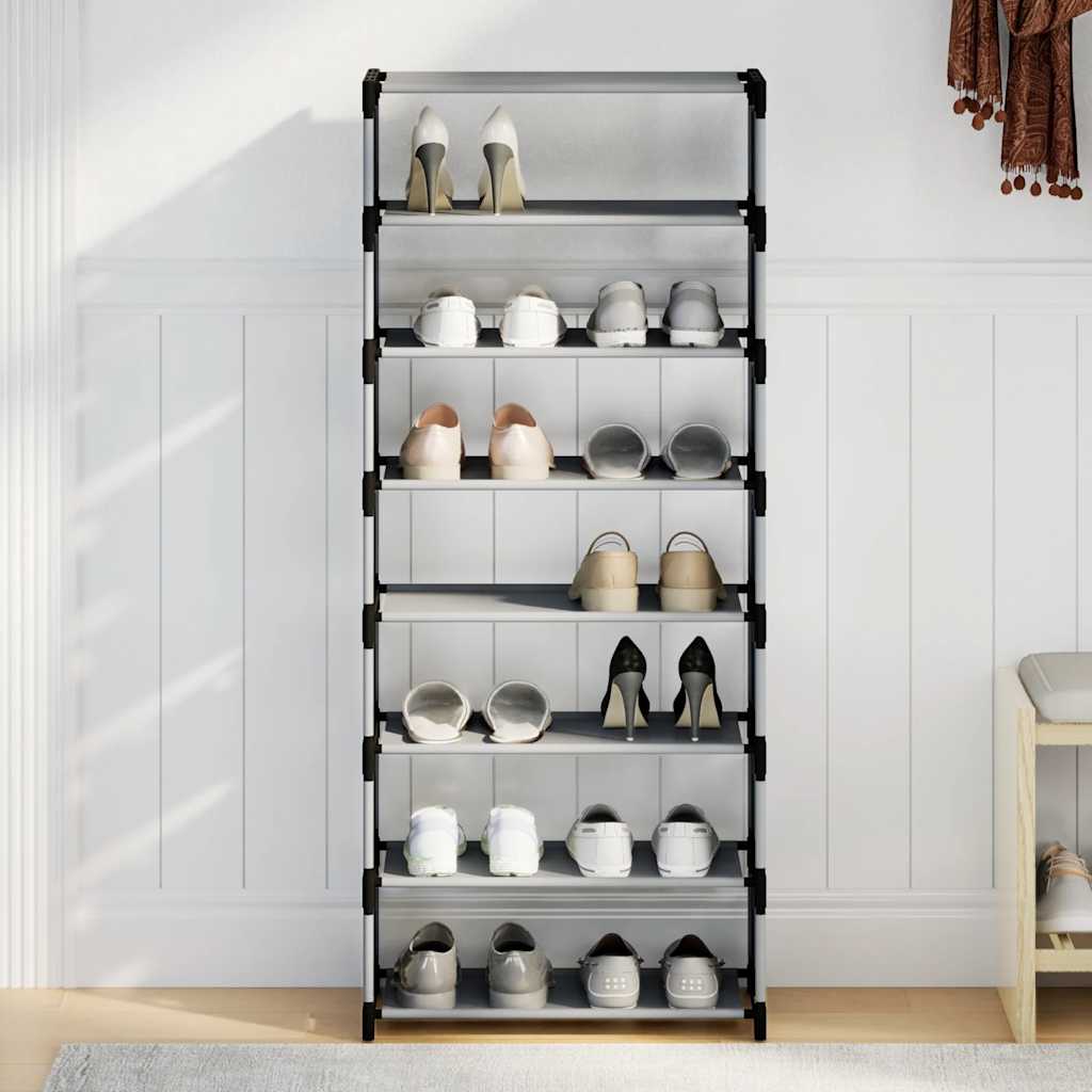 Shoe Rack 8-Tier Grey 54x28x124 cm Non-woven Fabric