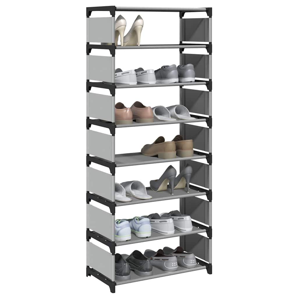 Shoe Rack 8-Tier Grey 54x28x124 cm Non-woven Fabric