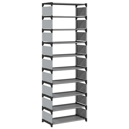 Shoe Rack 10-Tier Grey 54x28x158 cm Non-woven Fabric