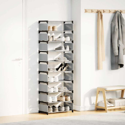 Shoe Rack 10-Tier Grey 54x28x158 cm Non-woven Fabric