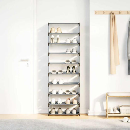 Shoe Rack 10-Tier Grey 54x28x158 cm Non-woven Fabric