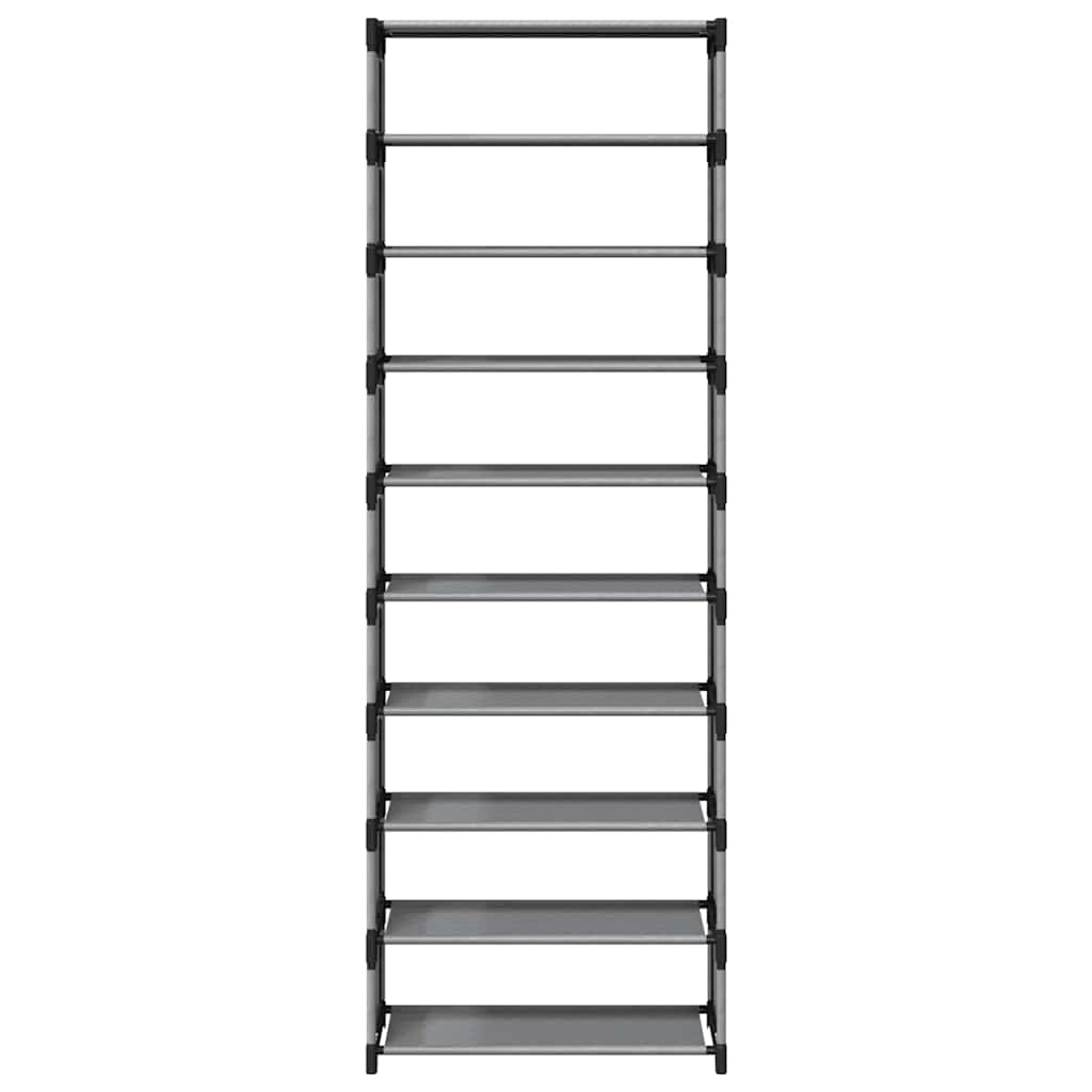 Shoe Rack 10-Tier Grey 54x28x158 cm Non-woven Fabric