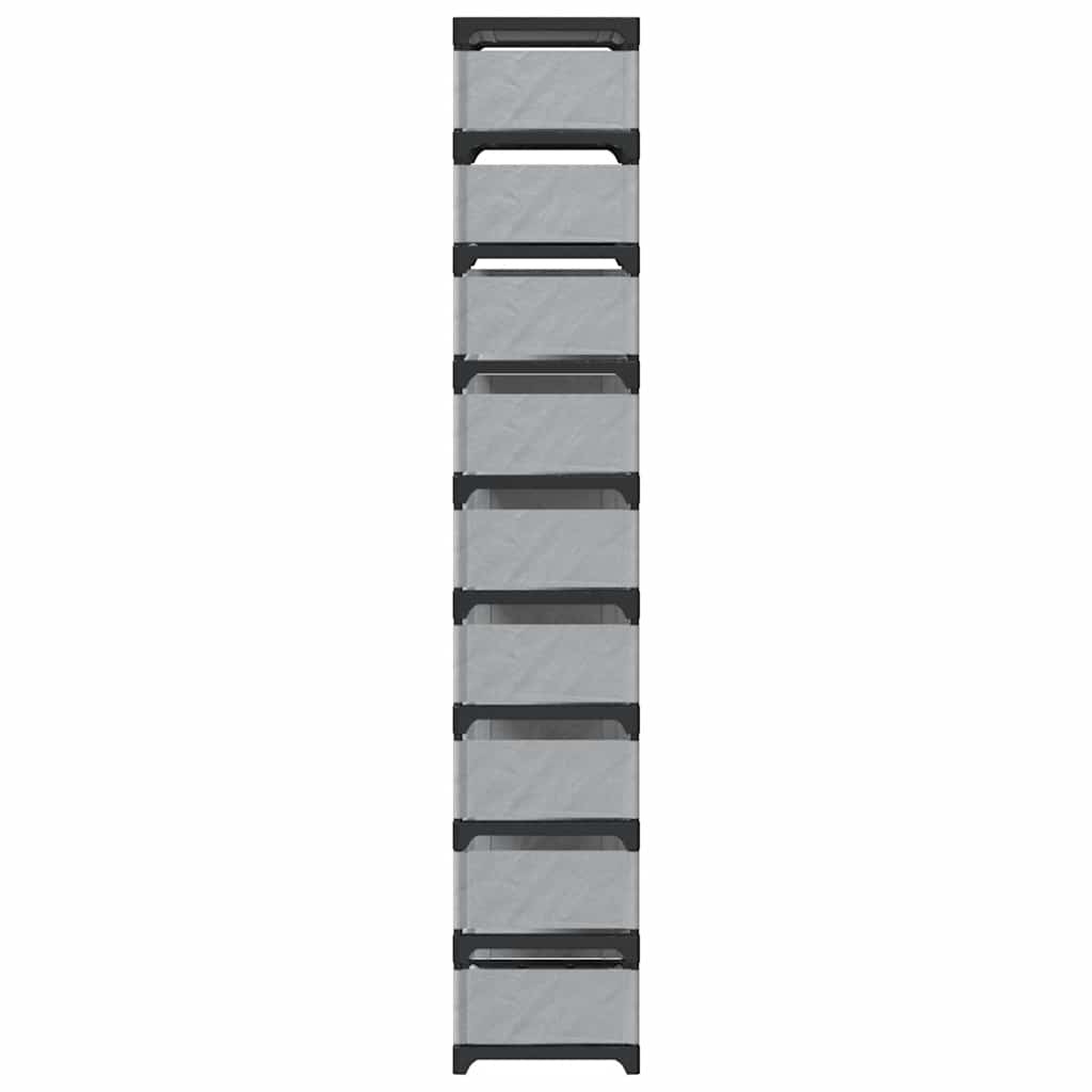 Shoe Rack 10-Tier Grey 54x28x158 cm Non-woven Fabric