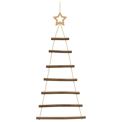  Hanging Christmas Trees with Top Stars 2 pcs 42x90 cm Natural Branch