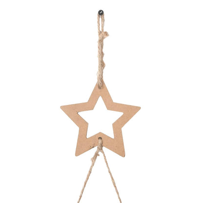 Hanging Christmas Tree with Top Star 86x180 cm Natural Branch