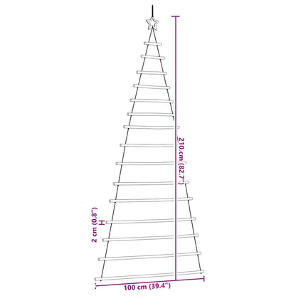  Hanging Christmas Tree with Top Star 100x210 cm Natural Branch