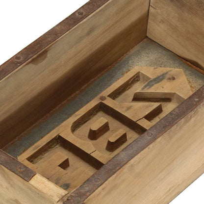 Tray with Storage Brown 60.5 x 15 x 9 cm Solid Reclaim Wood