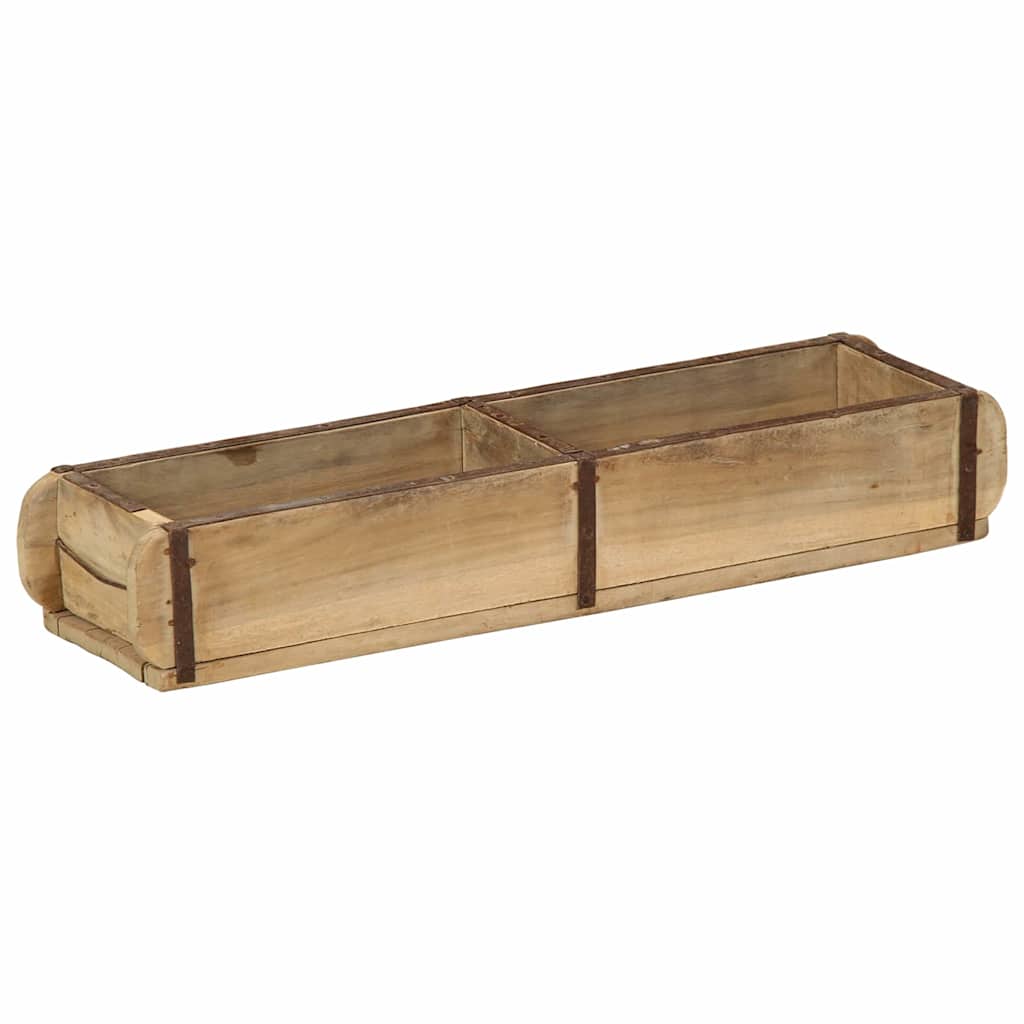 Tray with Storage Brown 60.5 x 15 x 9 cm Solid Reclaim Wood