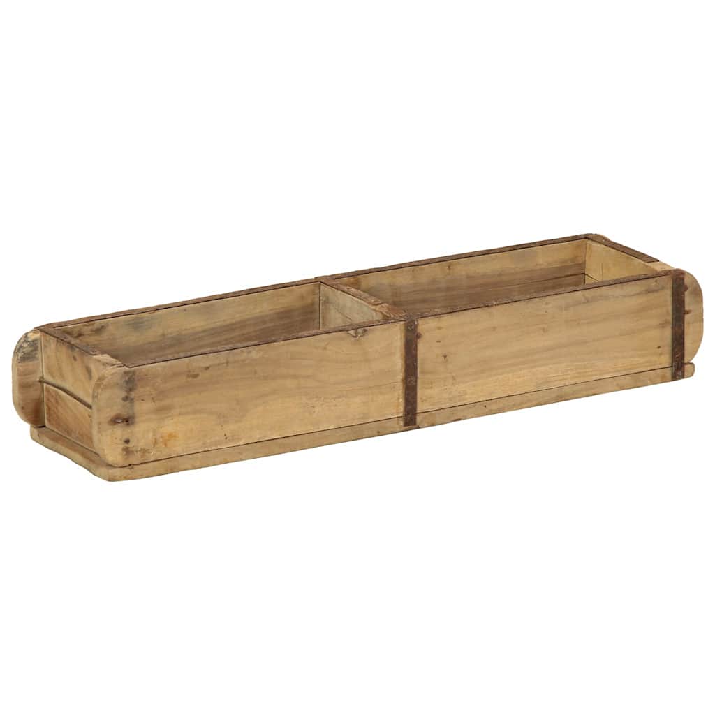 Tray with Storage Brown 60.5 x 15 x 9 cm Solid Reclaim Wood