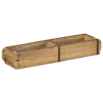 Tray with Storage Brown 60.5 x 15 x 9 cm Solid Reclaim Wood