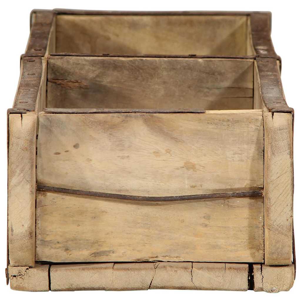 Tray with Storage Brown 60.5 x 15 x 9 cm Solid Reclaim Wood