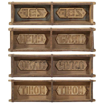 Tray with Storage Brown 60.5 x 15 x 9 cm Solid Reclaim Wood