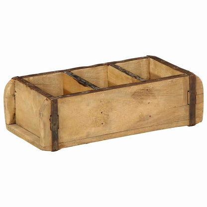 Tray with Storage Brown 30 x 14 x 9 cm Solid Reclaim Wood