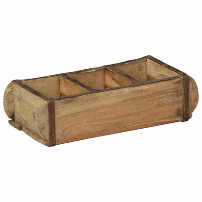 Tray with Storage Brown 30 x 14 x 9 cm Solid Reclaim Wood