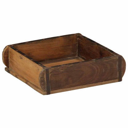 Tray with Storage Brown 31 x 29 x 10 cm Solid Reclaim Wood