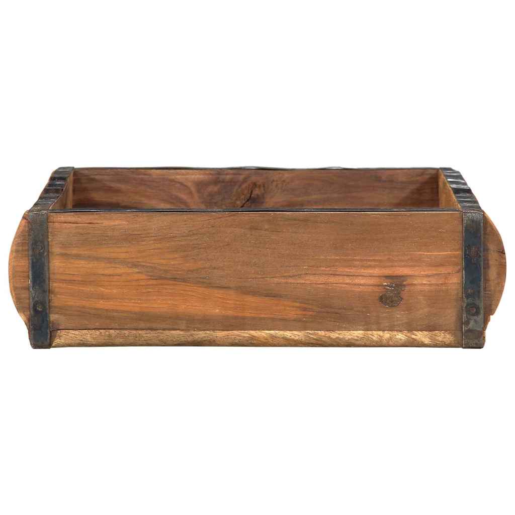 Tray with Storage Brown 31 x 29 x 10 cm Solid Reclaim Wood