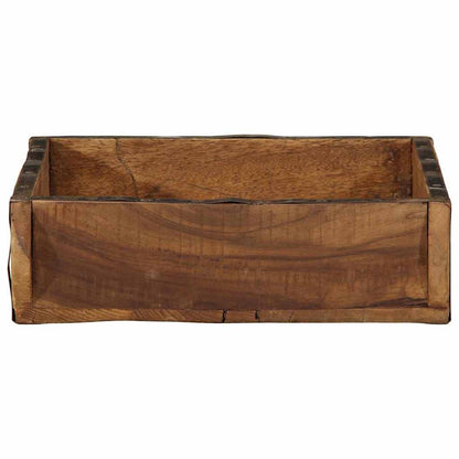 Tray with Storage Brown 31 x 29 x 10 cm Solid Reclaim Wood