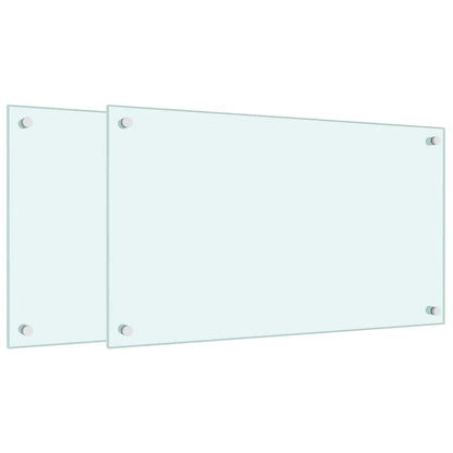 Kitchen Backsplashes 2 pcs White 70x40 cm Tempered Glass
