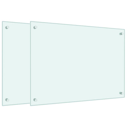 Kitchen Backsplashes 2 pcs White 70x50 cm Tempered Glass