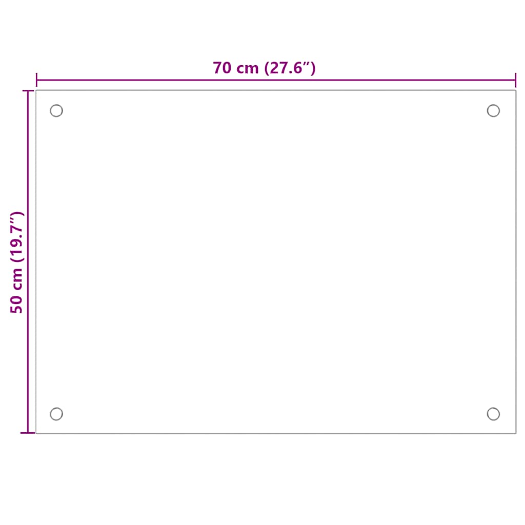 Kitchen Backsplashes 2 pcs White 70x50 cm Tempered Glass