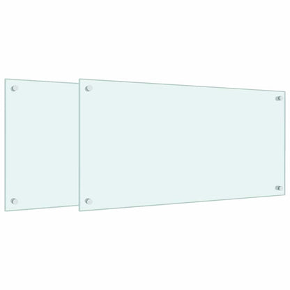 Kitchen Backsplashes 2 pcs White 80x40 cm Tempered Glass