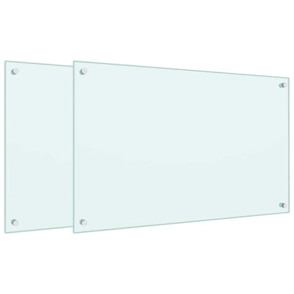 Kitchen Backsplashes 2 pcs White 80x50 cm Tempered Glass