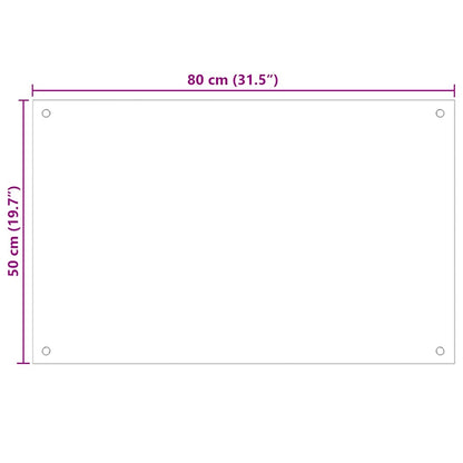 Kitchen Backsplashes 2 pcs White 80x50 cm Tempered Glass