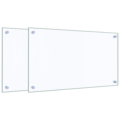 Kitchen Backsplashes 2 pcs Transparent 70x40 cm Tempered Glass