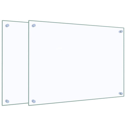 Kitchen Backsplashes 2 pcs Transparent 70x50 cm Tempered Glass