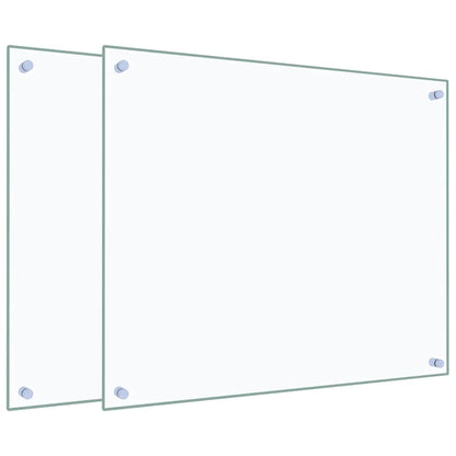 Kitchen Backsplashes 2 pcs Transparent 70x60 cm Tempered Glass
