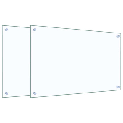 Kitchen Backsplashes 2 pcs Transparent 80x50 cm Tempered Glass