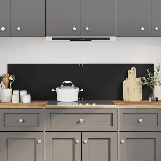 Kitchen Backsplashes 2 pcs Black 80x60 cm Tempered Glass