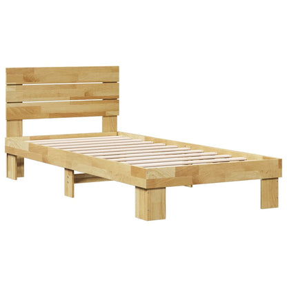 Bed Frame with Headboard without Mattress 90x200 cm Solid Wood Oak