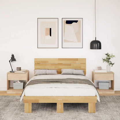Bed Frame with Headboard without Mattress 120x200 cm Solid Wood Oak