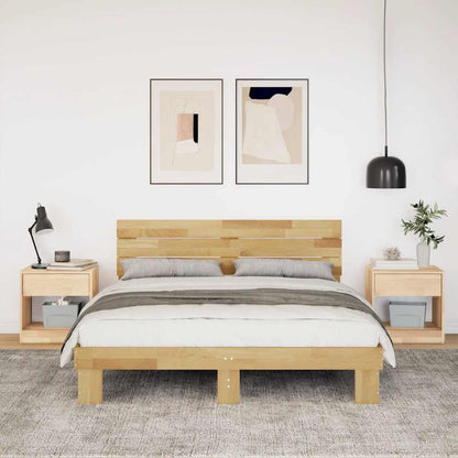 Bed Frame with Headboard without Mattress 160x200 cm Solid Wood Oak