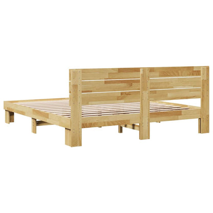 Bed Frame with Headboard without Mattress 180x200 cm Solid Wood Oak